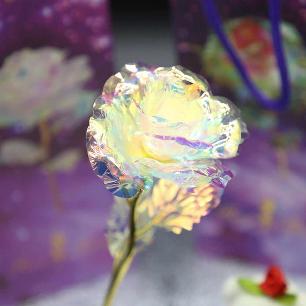 24k "Galaxy" Gold Rose Love With Display Stand and Bear (8 Colors)
