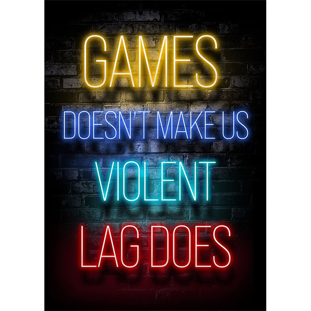 Gaming Wall Art Neon Poster (12 Design) 30-101 CM NO FRAME