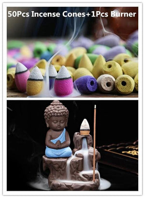 Mystic Monk Down Flow Draft Incense Burner (6 Colors)