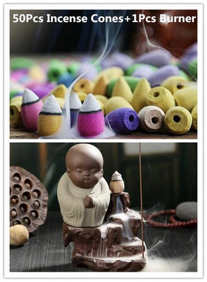 Mystic Monk Down Flow Draft Incense Burner (6 Colors)
