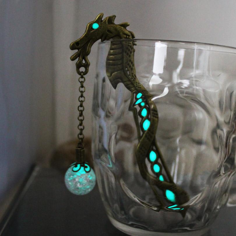 Dragon Bookmark Luminous Glow In The Dark Necklace