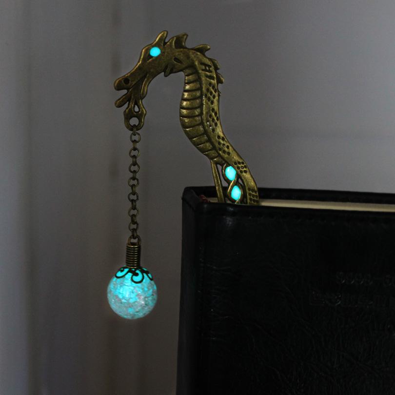 Dragon Bookmark Luminous Glow In The Dark Necklace