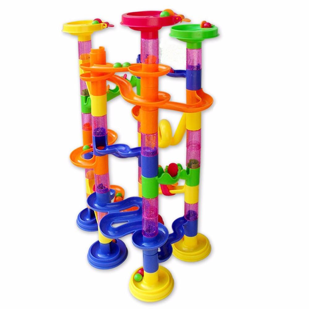 Marble Maze Race Building Block Tubes 105 Piece Set