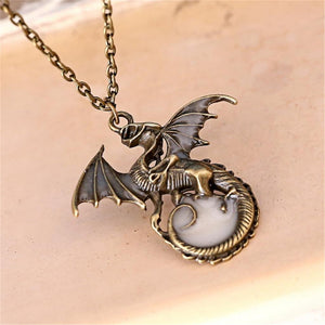Proud Dragon Luminous Glow In The Dark Necklace (Silver or Bronze)