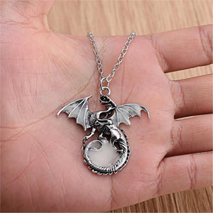 Proud Dragon Luminous Glow In The Dark Necklace (Silver or Bronze)