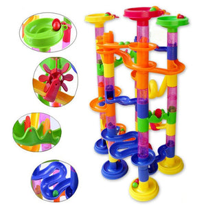 Marble Maze Race Building Block Tubes 105 Piece Set