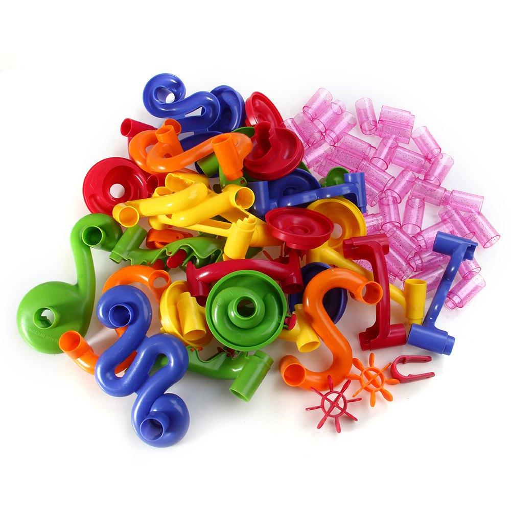 Marble Maze Race Building Block Tubes 105 Piece Set