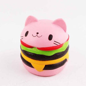 Kawaii Jumbo Cat Hamburger Squishy (Pink)