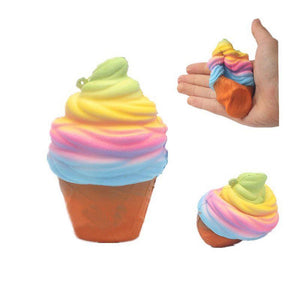 Jumbo Kawaii Rainbow Ice Cream Cone Squishy