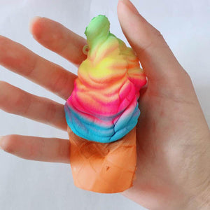 Jumbo Kawaii Rainbow Ice Cream Cone Squishy