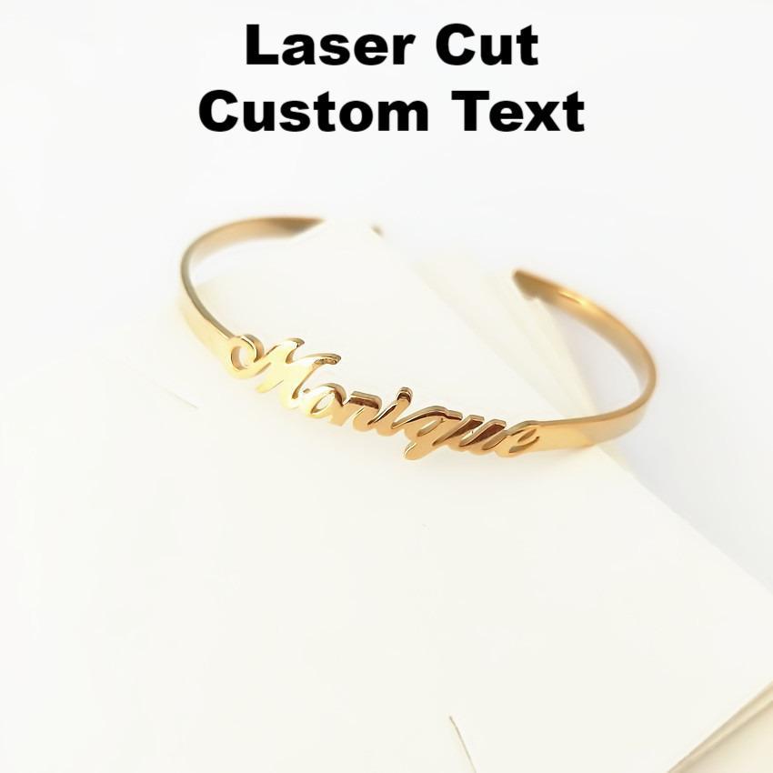 Custom Laser Cut Infinite Name Bangle Bracelet