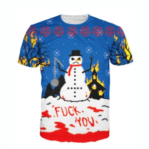 Angry Snowman All Over Print T-Shirt