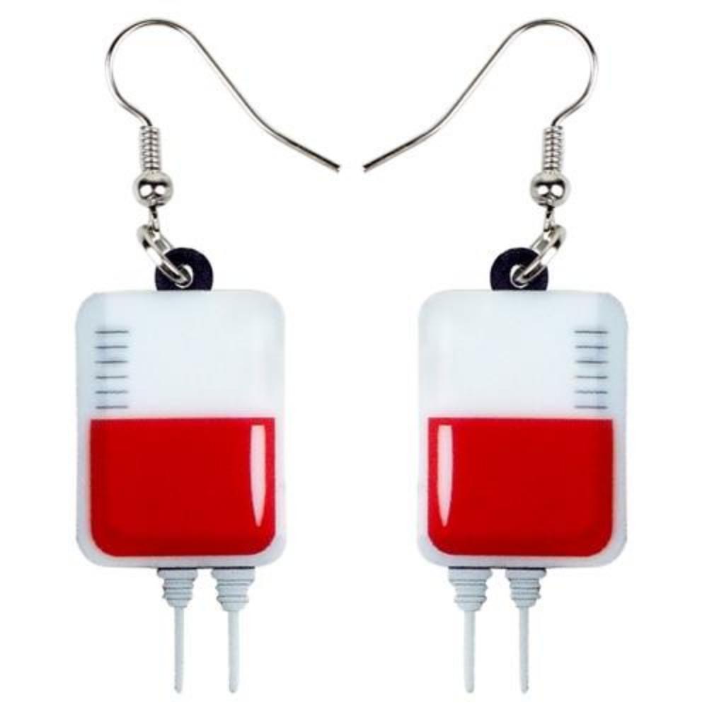 Blood Bag IV Earrings