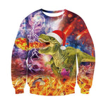 T-Rex Santa All Over Print Sweater