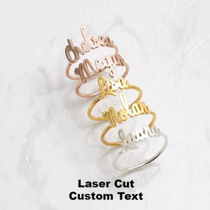 Custom Laser Cut Name Ring