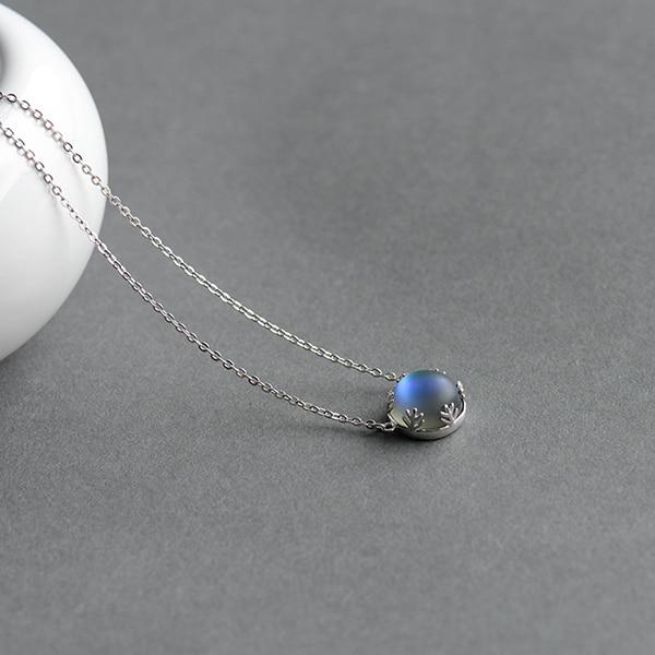 Aurora Borealis Halo Crystal Necklace 925 Sterling Silver (2 Variants)