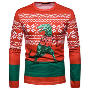 T-Rex Ugly Christmas Sweater Long Sleeve T-Shirt