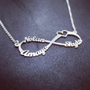Custom Laser Cut Infinite Love Necklace Up To Four Names