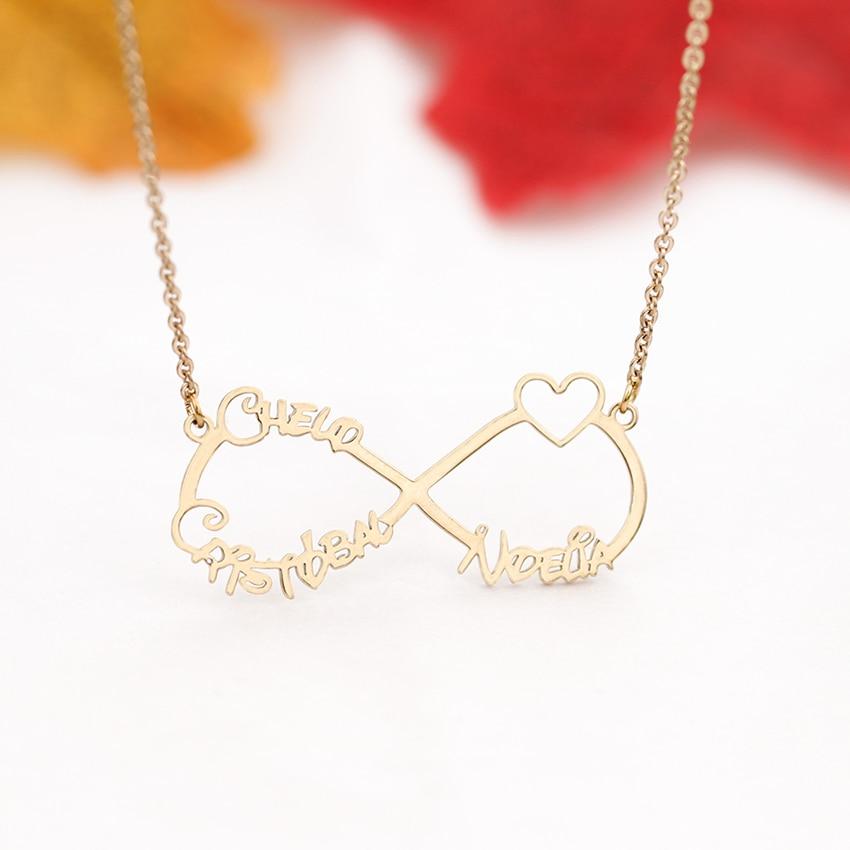 Custom Laser Cut Infinite Love Necklace Up To Four Names