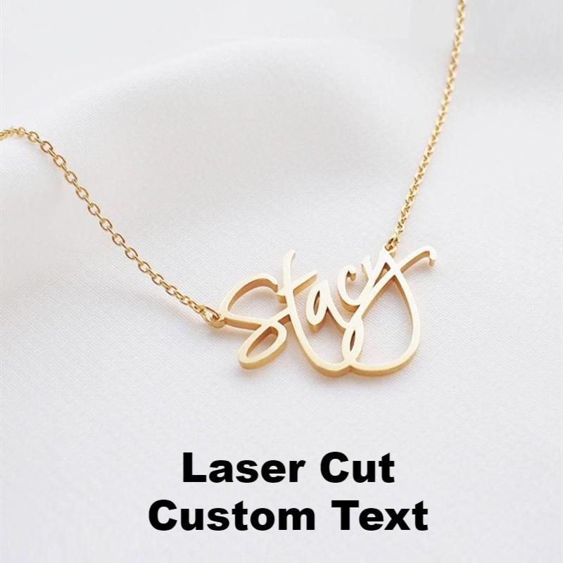 Custom Laser Cut Name Necklace (4 Colors & Sizes)