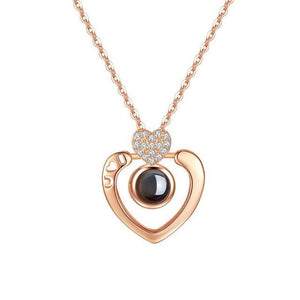 Custom Text "I Love You" Forever 100 Language Micro Projection Necklace (7 Designs)