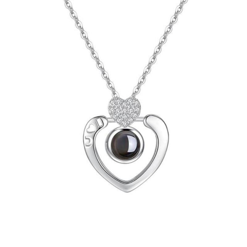 Custom Text "I Love You" Forever 100 Language Micro Projection Necklace (7 Designs)