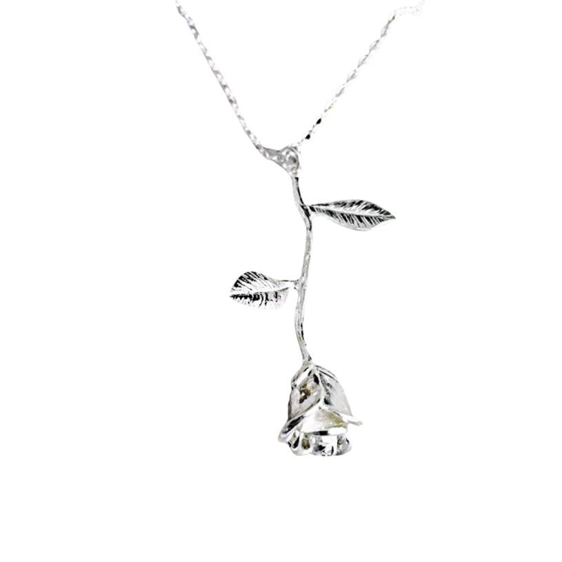 Single Stem Forever Rose Necklace
