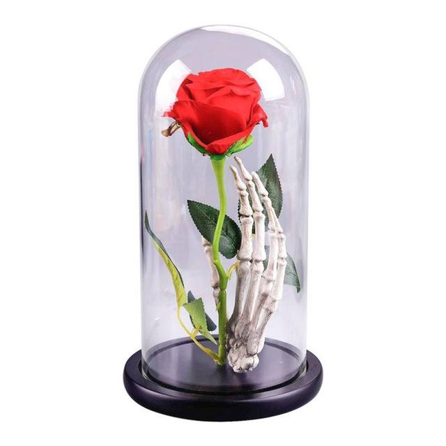 Enchanted Rose Skeleton LED Glass Display (2 Designs)