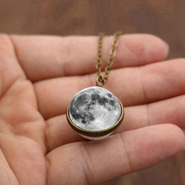Lunar Goddess Full Moon Sphere Pendant Necklace