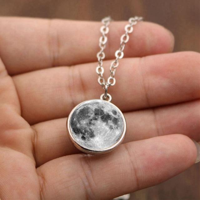 Lunar Goddess Full Moon Sphere Pendant Necklace