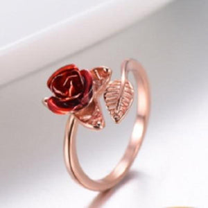 Red Rose Adjustable Ring (3 Finishes)