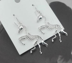 Undead Unicorn Skeleton Earrings