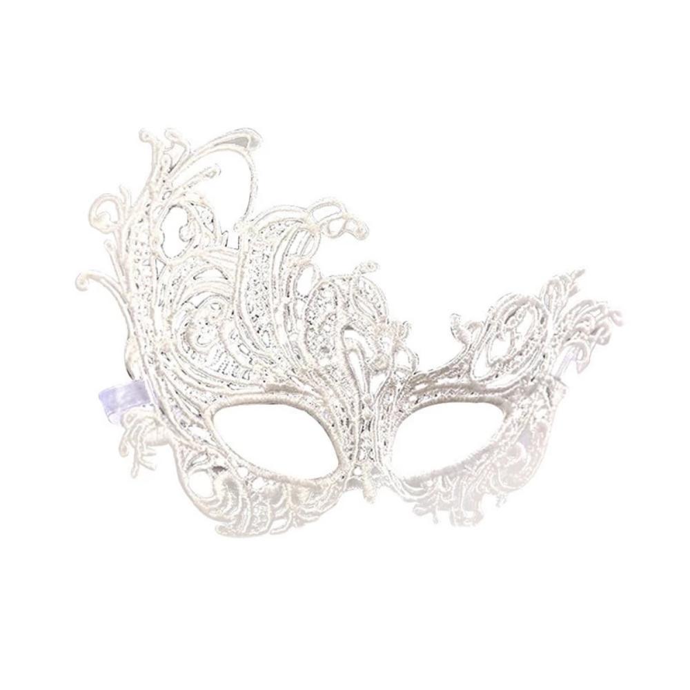 Lace Masquerade Mask Half Face (Black or White) Costume