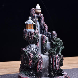 LED Mystic Waterfall Down Flow Draft Incense Burner