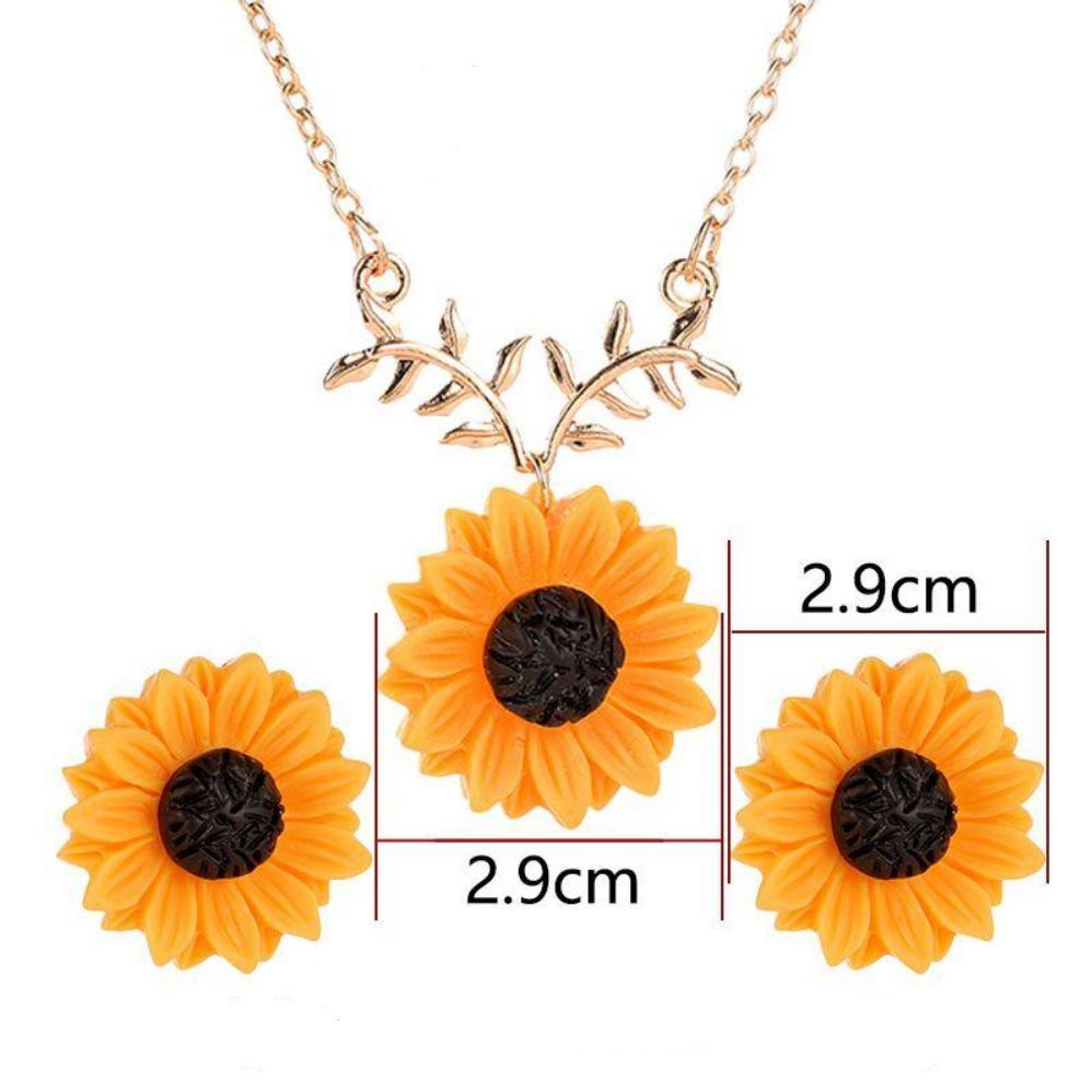 Happy Sunflower Pendant Necklace