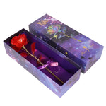 Upgraded Multicolor 24k "Galaxy" Gold Rose "Love You For Life" Love Light Up With Display Stand