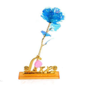 Upgraded Multicolor 24k "Galaxy" Gold Rose "Love You For Life" Love Light Up With Display Stand