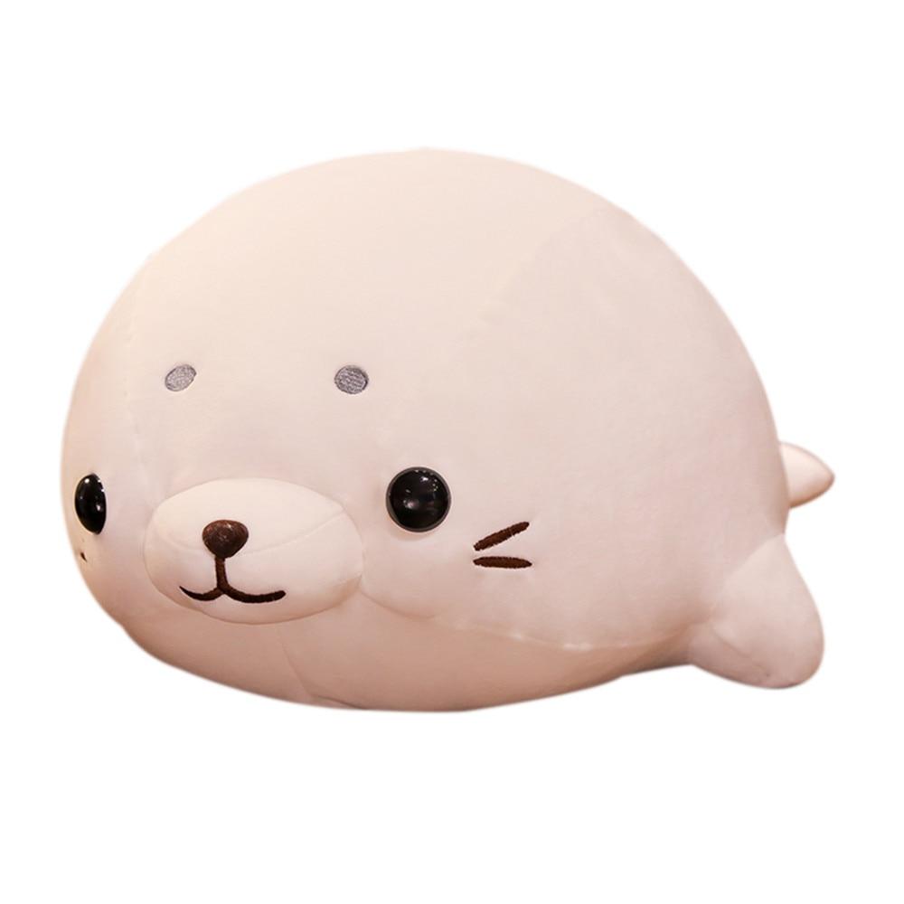 Chubby White Seal Pillow Plush 3D Stuffed Animal (2 Sizes)