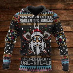 Viking Santa Axe Hooded Christmas Sweater (3 Styles) S-7XL