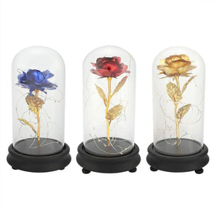 24k Enchanted Rose LED Glass Display (Red Blue or Gold)