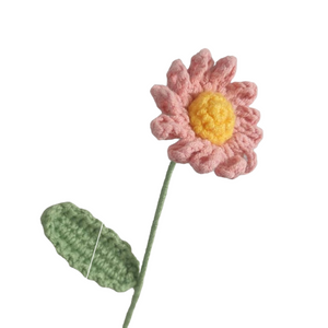 Knitted Sunflower Leaves Crochet Flowers (27 Style)
