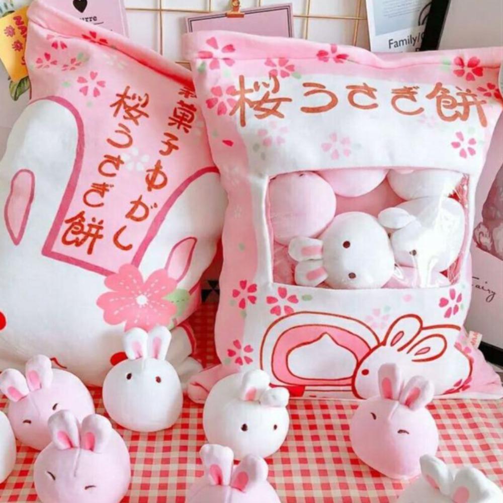 Kawaii Bunnies Marshmallow Pillow Plush Bag Stuffed Animal (3 Styles/Large 48cm(8pcs))