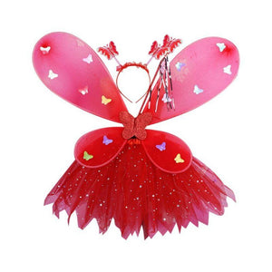 LED Luminous Kids Fairy Butterfly Wings Costume Set (7 Colors)