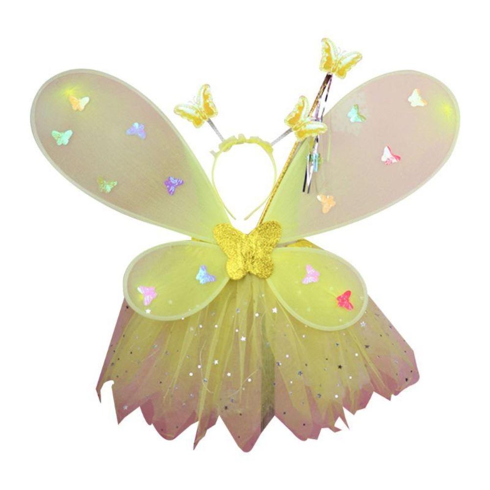 LED Luminous Kids Fairy Butterfly Wings Costume Set (7 Colors)