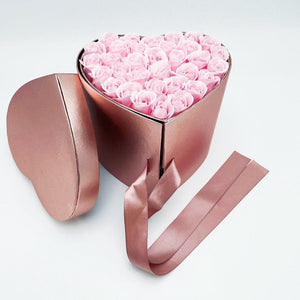 Heart Rose Bouquet Double Layer Gift Box Immortal Enchanted Soap Flower (7 Colors)