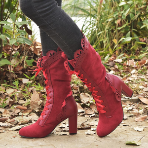 Renaissance Medieval Women Lace Up Boots (3 Colors) Size 4-12