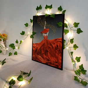 LED Green Leaf flower String Vine Fairy Lights